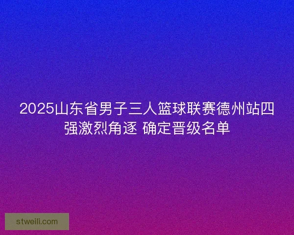 2025山东省男子三人篮球联赛德州站四强激烈角逐 确定晋级名单